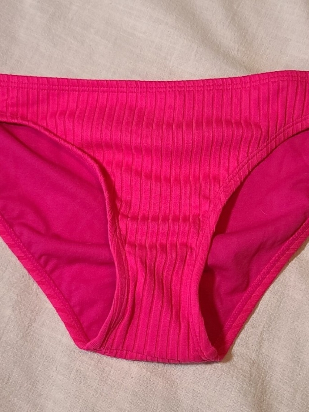 Hot Pink Ribbed Bikini Bottom - Picture 5 of 8